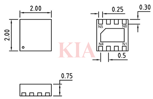 dfn8封裝尺寸圖,dfn8封裝詳解-KIA MOS管