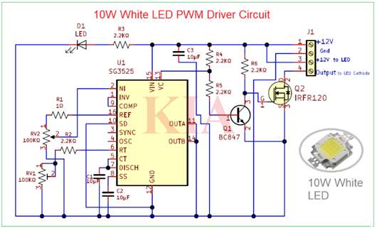 大功率LED燈驅動電路圖原理詳解-KIA MOS管